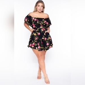 NEW NWOT CurvySense Plus Size Black Rosabel Floral Dress Size 3XL